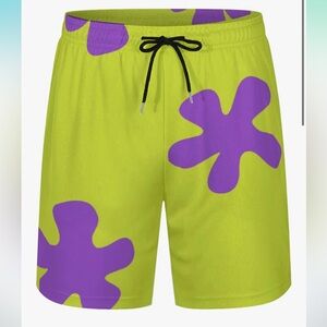Patrick Star Swim Basketball Shorts Trunks with Pockets Bathing Suit M Spongebob